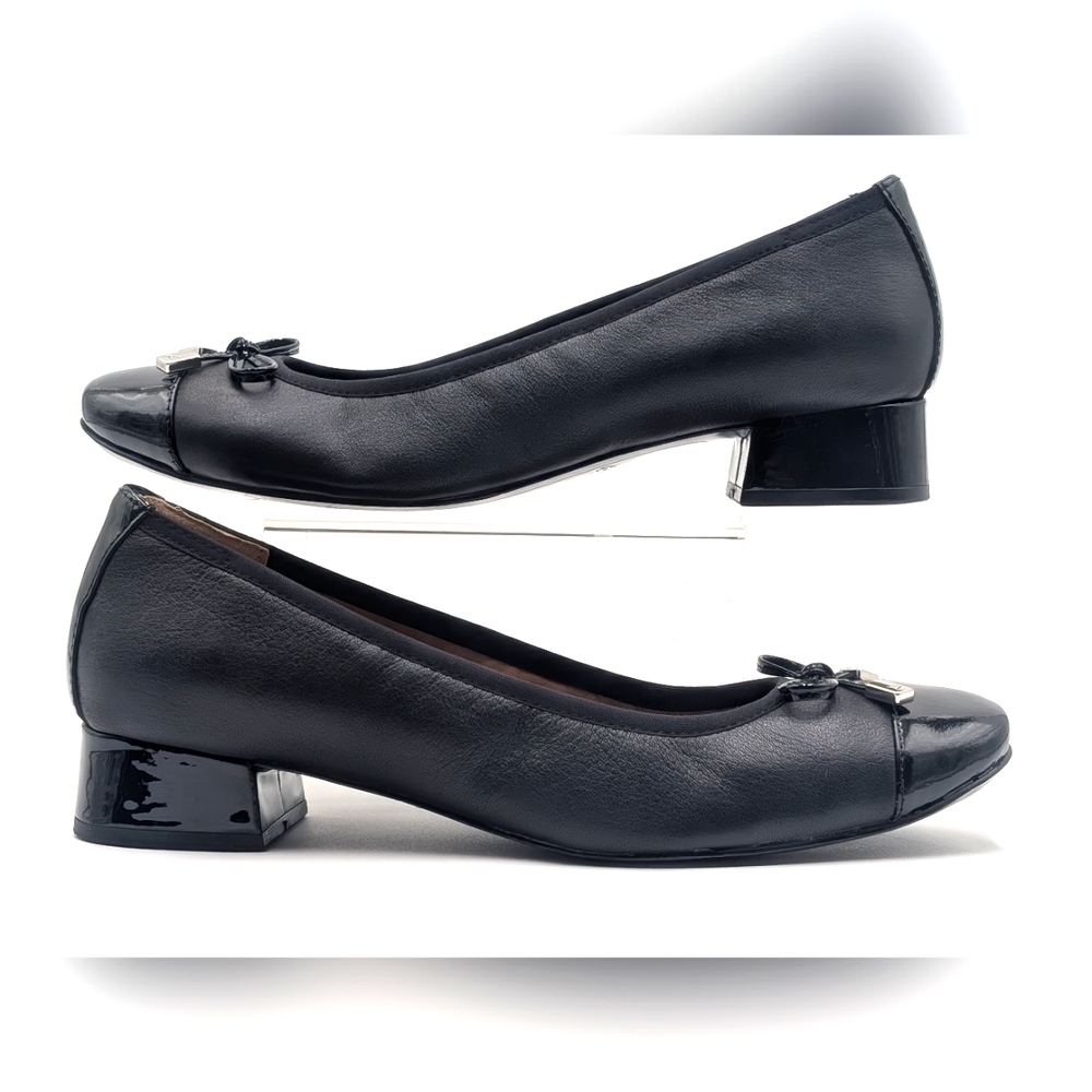 Vionic Daphne Ballet Leather And Patient Flats Sz US 7.5  Embellished Silver Bow - Picture 10 of 17